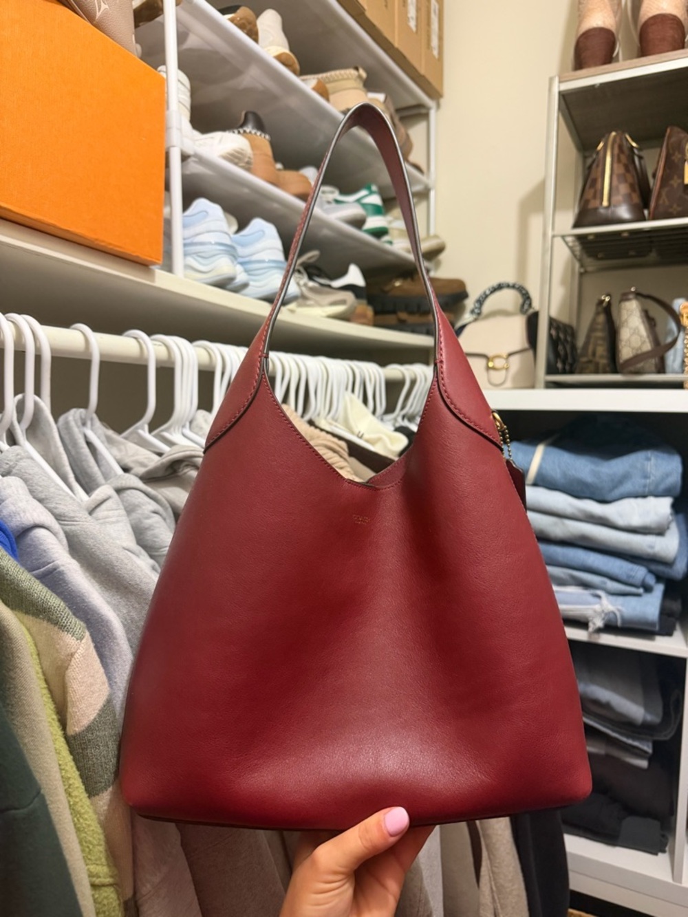 Coach Burgundy Leather Hobo Tote